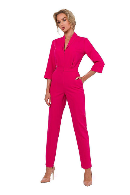 Cirelle Shawl-Collar Slim-Leg Jumpsuit