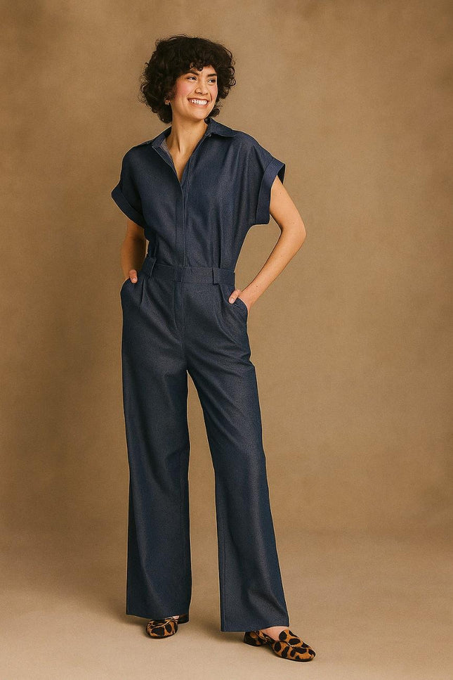 Ravane Cotton-Denim Utility Jumpsuit