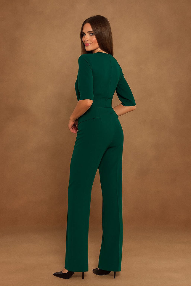 Vereth Structured Peplum Jumpsuit