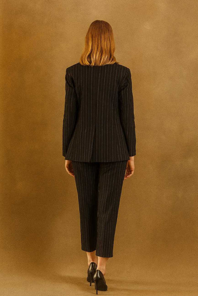 Ladies-black pinstripe suit 