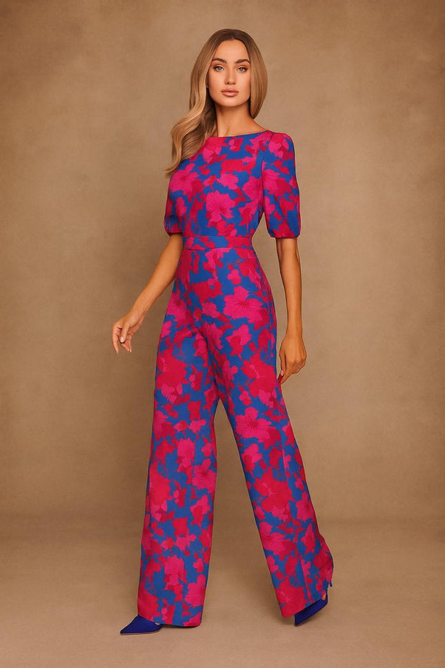 Lucira Open Back Floral Jumpsuit