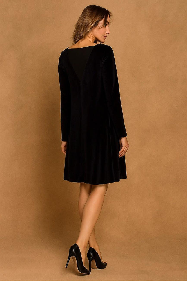 Lurette Long Sleeve Velveteen Dress