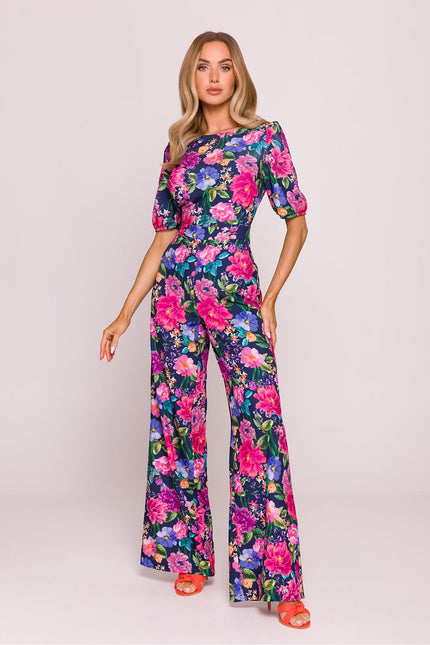 Norell Elegant Wide Leg Floral Jumpsuit by Moe | Presidora