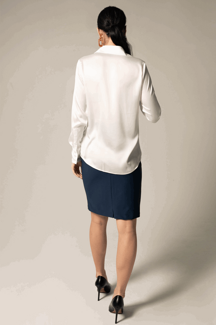 Elegance Silk Shirt in White