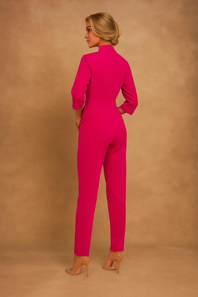 Cirelle Shawl-Collar Slim-Leg Jumpsuit