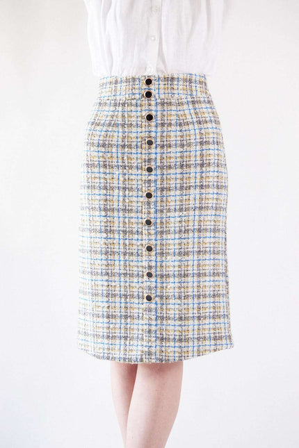 Plaid Tweed Pencil Skirt by Le Réussi® | Presidora