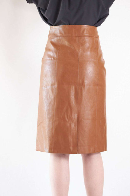 Dark Hazel Vegan Leather Skirt Le Réussi®