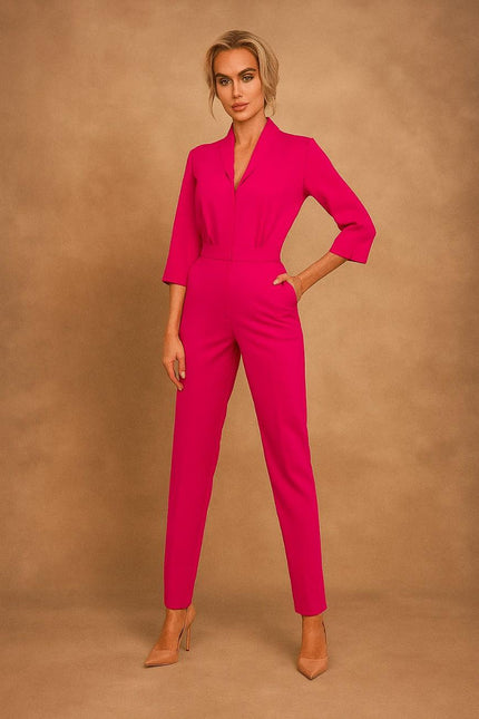 Cirelle Shawl-Collar Slim-Leg Jumpsuit