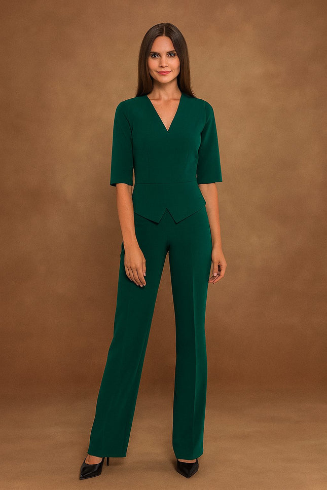 Vereth Structured Peplum Jumpsuit
