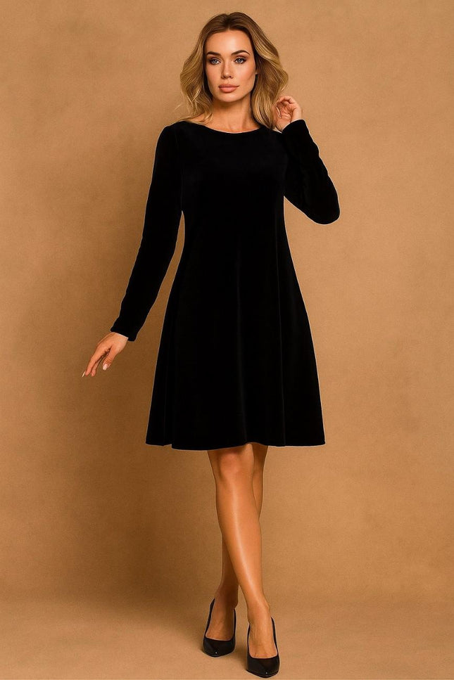 Lurette Long Sleeve Velveteen Dress