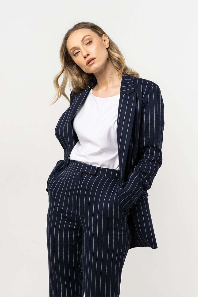 Riviera Stripe Linen Blazer by Awama | Presidora