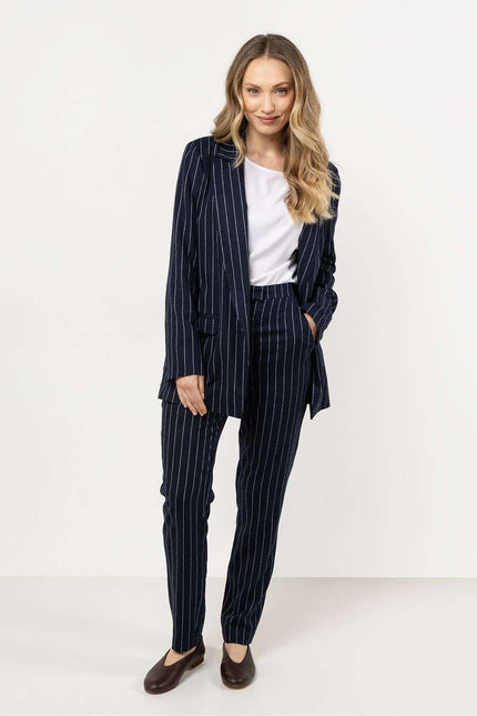 Riviera Striped Cigarette Trousers by Awama | Presidora