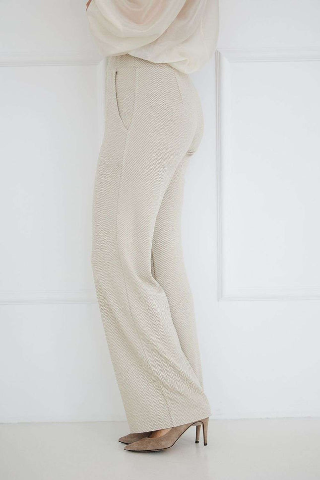 Geraldine Jacquard Trousers by La Aurora | Presidora
