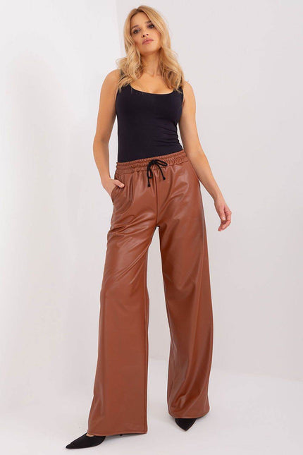 High-Waist Eco-Leather Insulated Trousers by Lakerta | Presidora