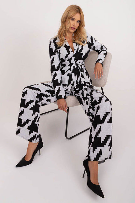 Geometric Belted Lounge Set - Zeletto