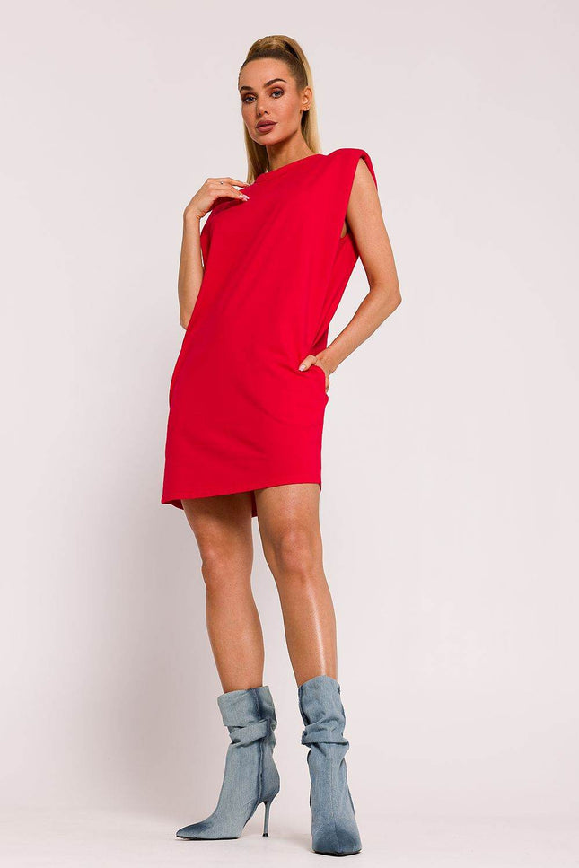 Shoulder-padded Mini Knit Dress - Zeletto