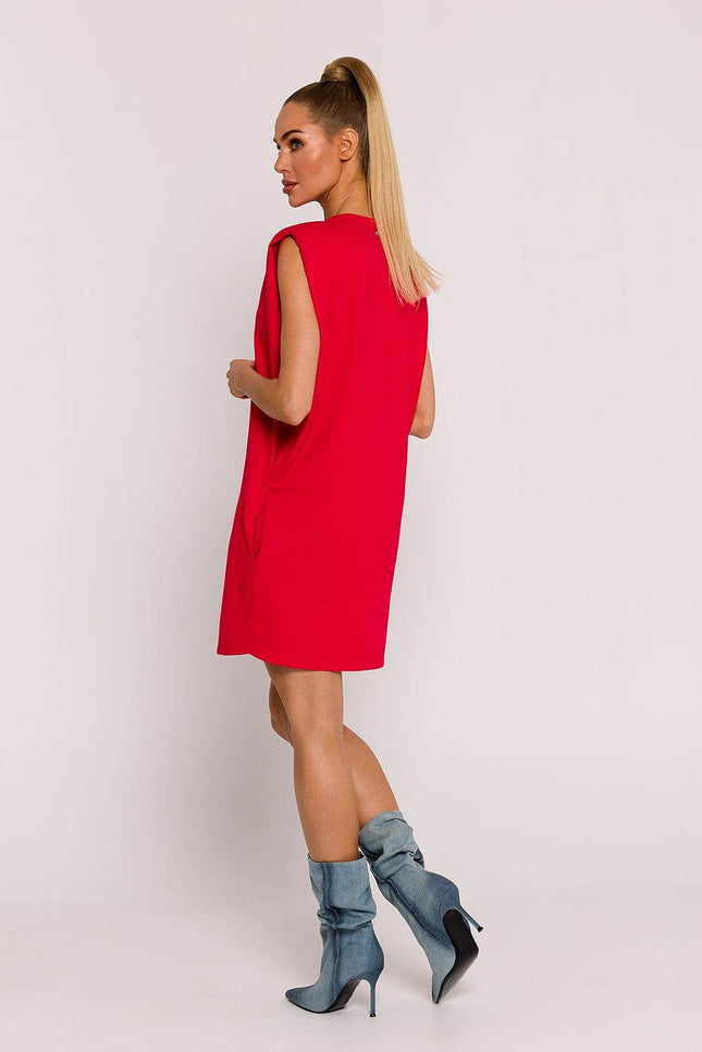 Shoulder-padded Mini Knit Dress - Zeletto