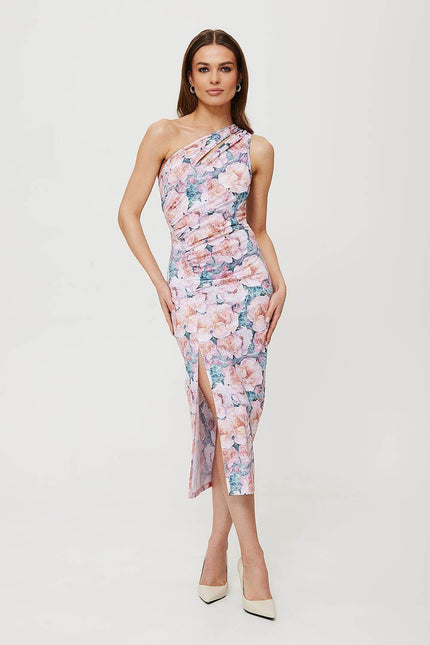 Flirty Floral One-Shoulder Dress - Zeletto