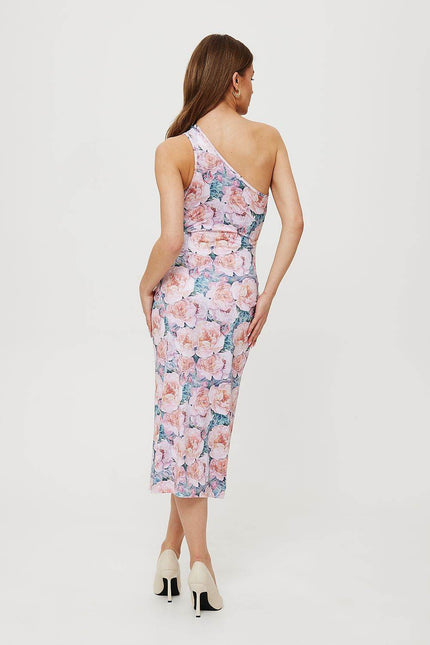Flirty Floral One-Shoulder Dress - Zeletto
