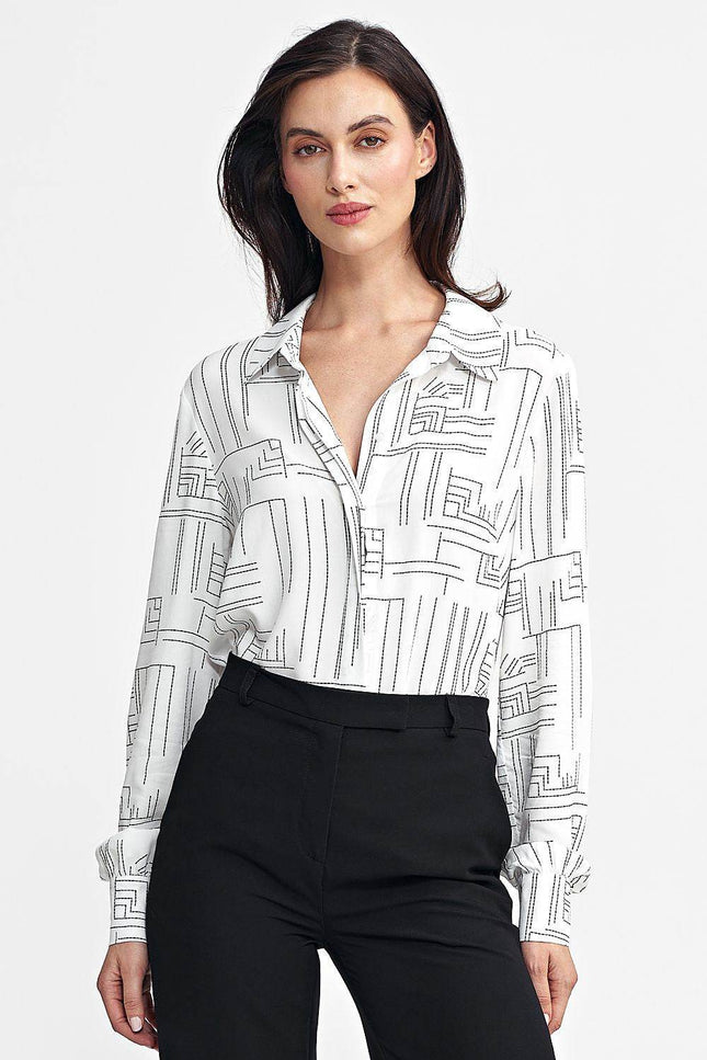Smart Casual geometric & abstract loose blouses top in 