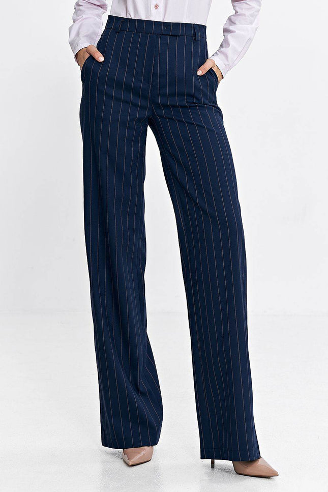 Tennis-Striped Bootcut Trousers - Zeletto