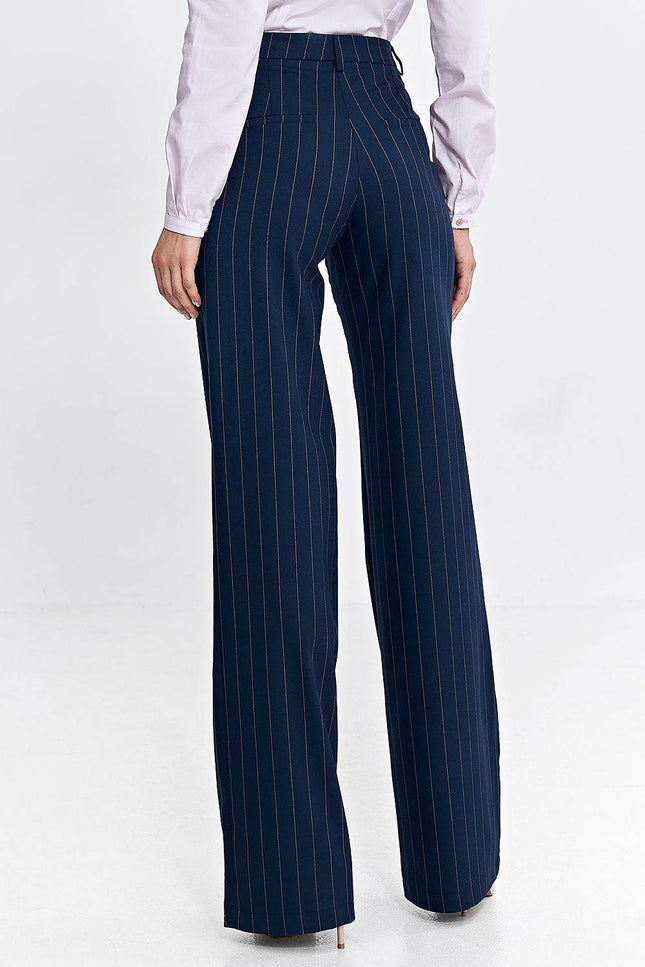 Tennis-Striped Bootcut Trousers - Zeletto