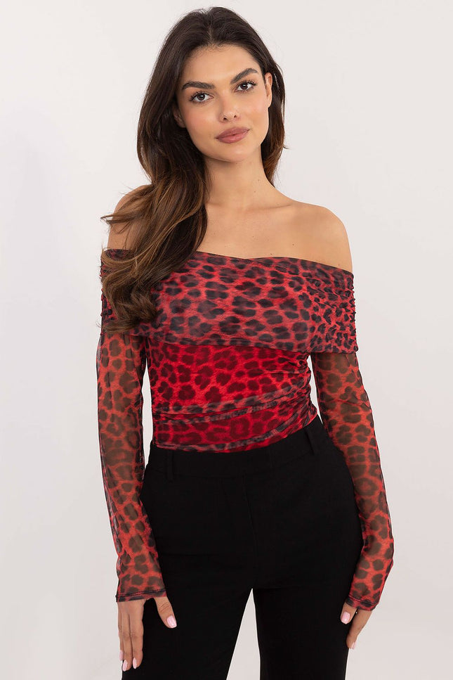 Scarlet Cheetah Print Blouse by Italy Moda | Presidora