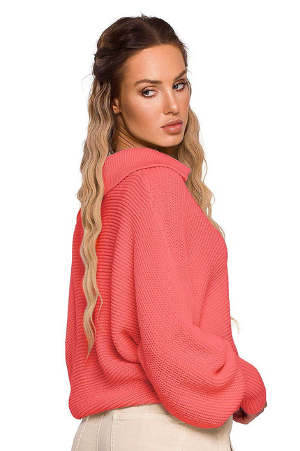 Collared V-Neck Knit Sweater - Zeletto