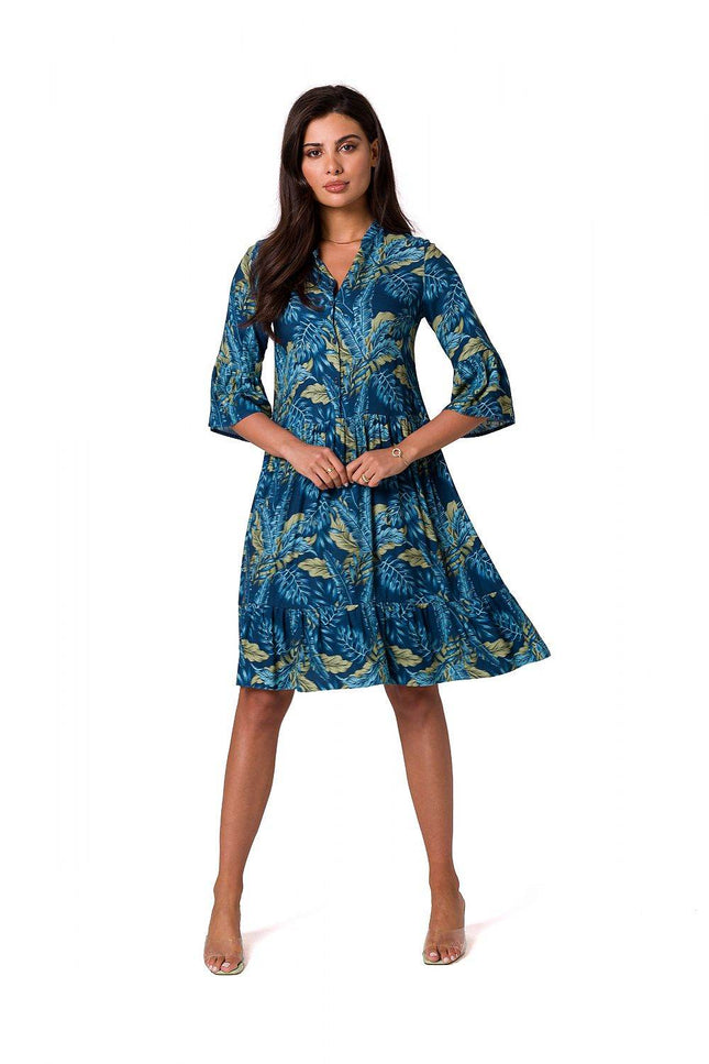 Mismatched Tropical Shirt Dress by Bewear | Presidora