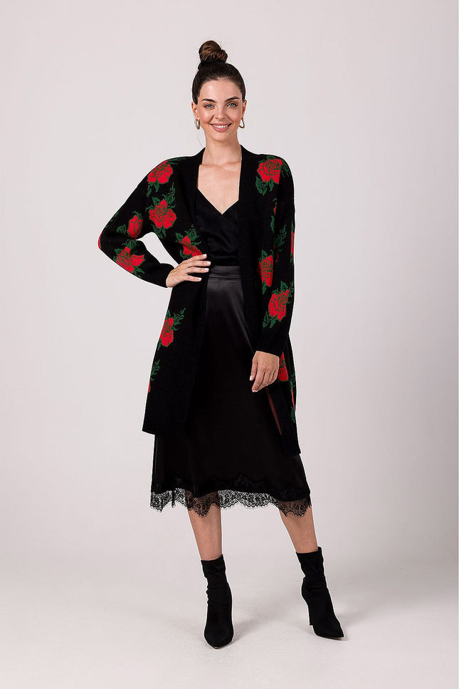 Mirayne Rose Knit Longline Cardigan by BE Knit | Presidora