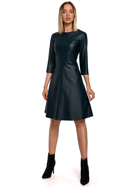 Camille Faux Leather A-Line Dress by Moe | Presidora