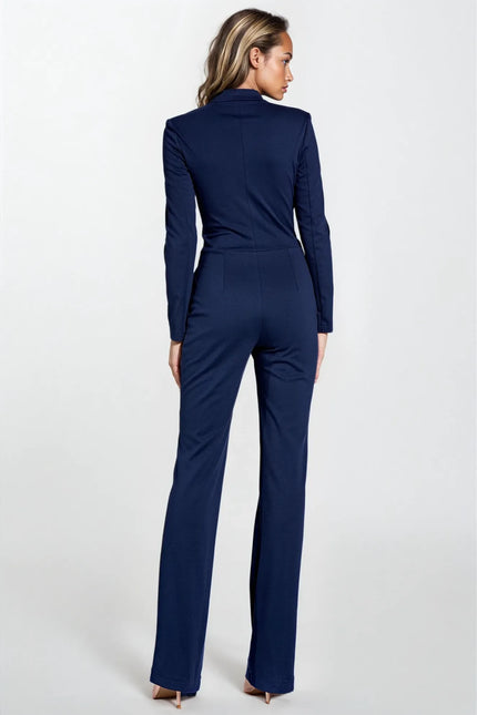 Arix Navy High-Neck Jumpsuit