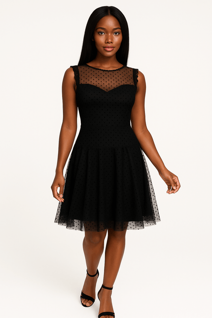 Lucy Dotted Illusion Dress