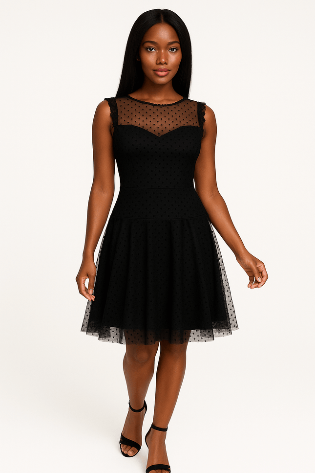Lucy Dotted Illusion Dress