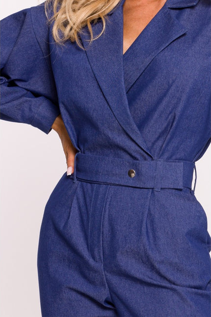 Bravine Tapered-Cotton Utility Jumpsuit