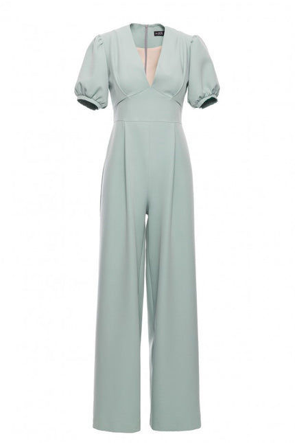 Elenza Puff-Sleeve Flare Jumpsuit